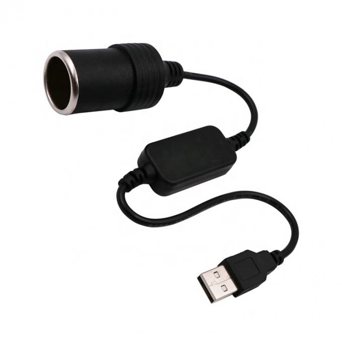 USB A 男性から12vの自動車タバコ点灯器ソケット 女性電源変換ケーブル 1