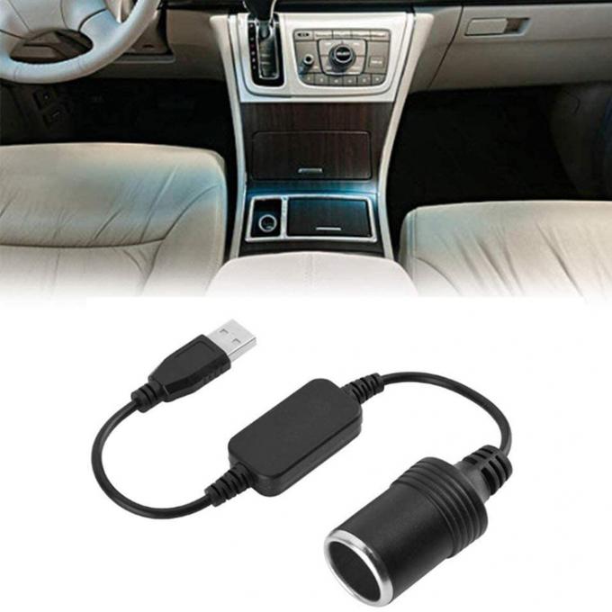 USB A 男性から12vの自動車タバコ点灯器ソケット 女性電源変換ケーブル 5