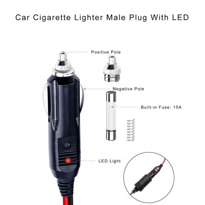 12V 24V 15A フィューズ 自動車のタバコの点灯器 男性プラグ 2