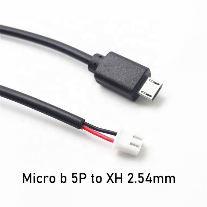 オーダーメイド 10cm 30cm 0.5m 1m マイクロB 5Pから2P JST XH 2.54mm 接続ケーブル 2