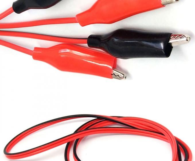 12v ダブルエンド 黒 赤 電気テストリード ジャンパーワイヤ アリガター クロコダイル クリップケーブル 5