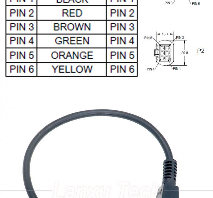 カスタマイズ オーバーモールド 男性から男性 女性 6ピン 2451350620 モレックス ミニフィット 4.2mm ピッチコネクタ 組み立てケーブル 1