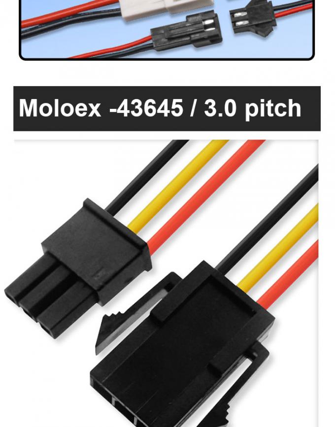 オーダーメイドOEM工場 2ピン 3p 4p 5p 6p 7p 8p モレックス 43645 LED用3.0mmピッチケーブル 3