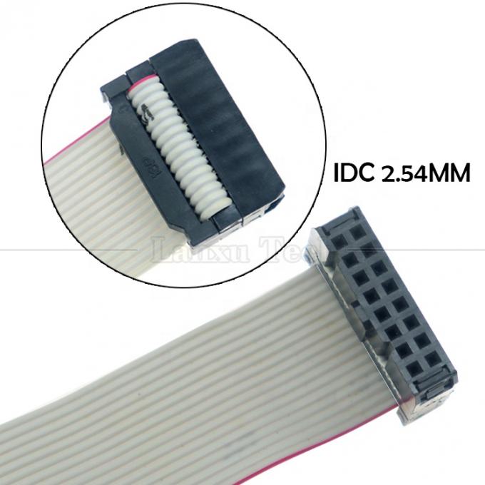 女性から女性へ 16 PIN 1.27mm ピッチ IDC 2.54mm コンネクタ GPIO グレー フラットリボンワイヤーケーブル ハードドライブ CD ラスベリー Pi 1