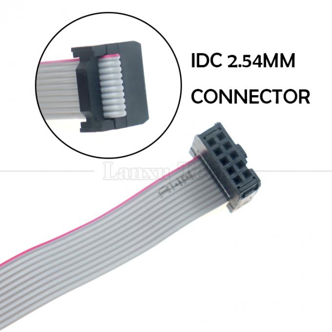 女性から女性へ 10 PIN 1.27mm ピッチ IDC 2.54mm コネクタ GPIO グレー フラットリボンワイヤケーブル ハードドライブ CD ラスベリー Pi 1