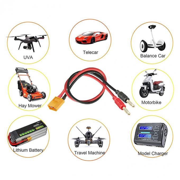 14AWG XT60 男性 4mm バナナコネクタケーブルへのプラグ RC Lipo バッテリー充電 FPV ドローン 5