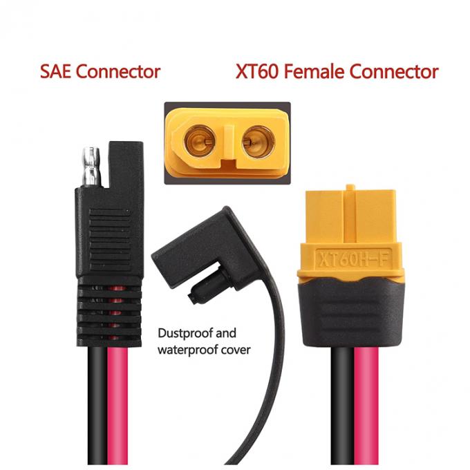 12AWG SAE から XT60 接続器 アダプタ 拡張ケーブル 太陽光発電所 リポ電池 1