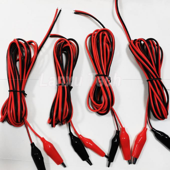 12v ブラック レッド 電気テスト リード ジャンパー ワイヤー アリガター クロコディール クリップ ケーブル 2