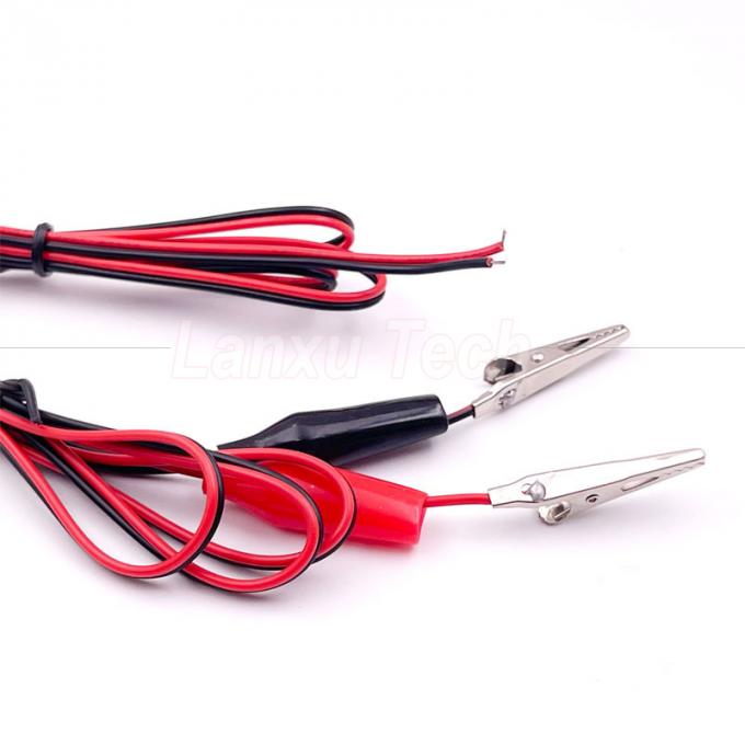12v ブラック レッド 電気テスト リード ジャンパー ワイヤー アリガター クロコディール クリップ ケーブル 4
