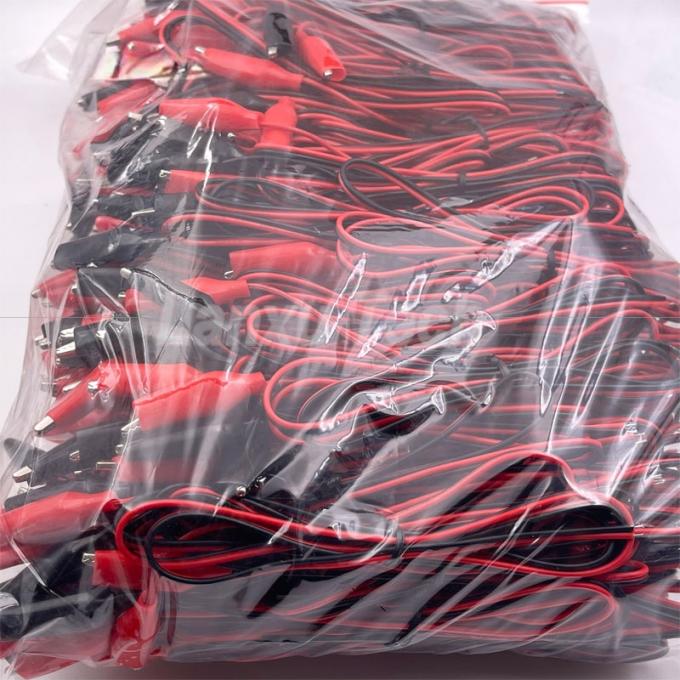 12v ブラック レッド 電気テスト リード ジャンパー ワイヤー アリガター クロコディール クリップ ケーブル 6