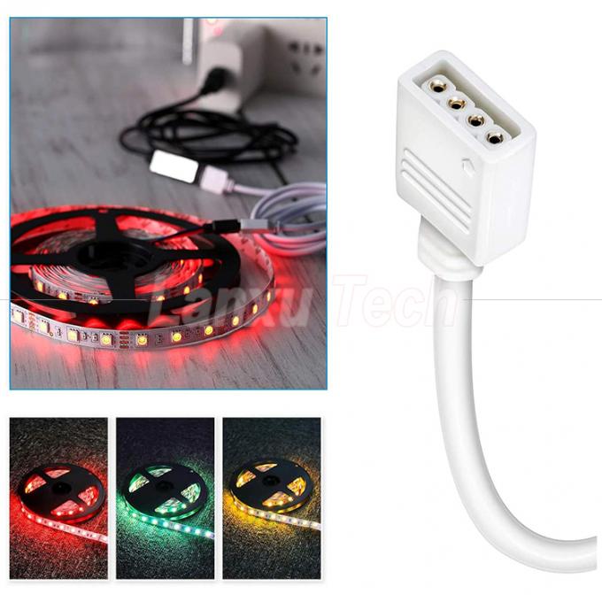 女性から女性へ 4ピンRGBプラグ接続延長ケーブル 5050 3528 2835 LEDストライプライト 7