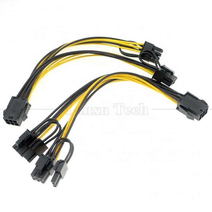 18AWG 純クーパースプリッター 6 PIN 女性から2人 8 PIN 6+2 男性 GPU グラフィックカード用 PCI エクスプレス PCIe ケーブル 0