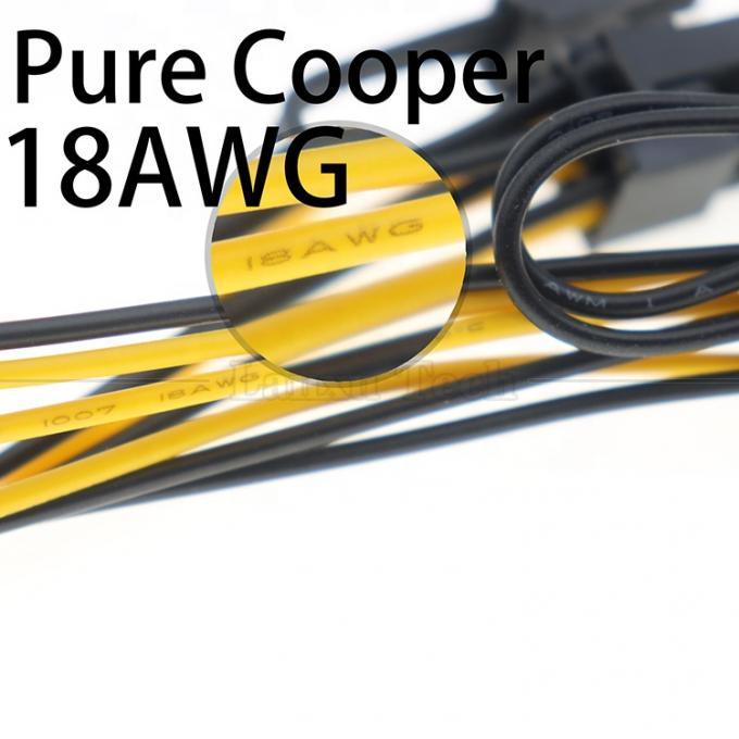 18AWG 純クーパースプリッター 6 PIN 女性から2人 8 PIN 6+2 男性 GPU グラフィックカード用 PCI エクスプレス PCIe ケーブル 2