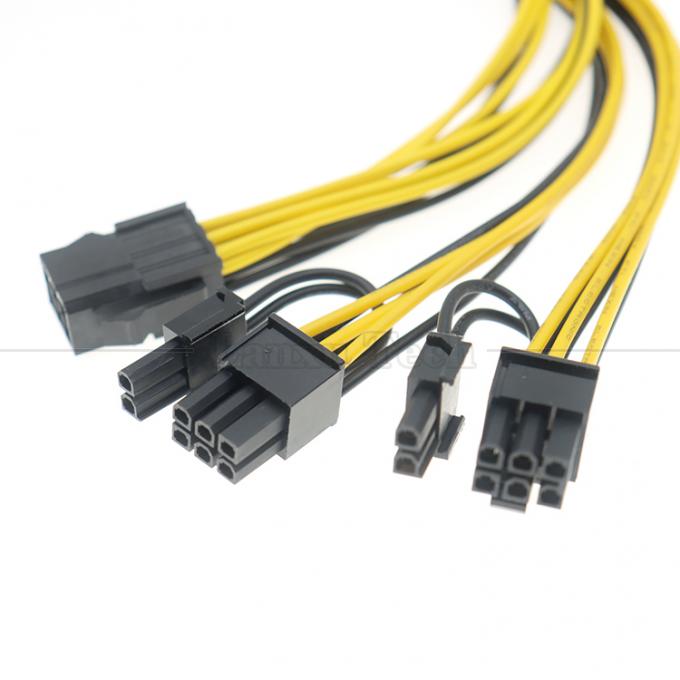 18AWG 純クーパースプリッター 6 PIN 女性から2人 8 PIN 6+2 男性 GPU グラフィックカード用 PCI エクスプレス PCIe ケーブル 4
