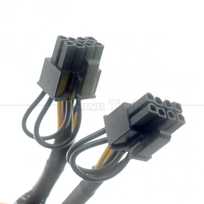 スリーブ 18AWG 純クーパー Y スプリッタ 6ピンからダブル 8ピン 6+2 PCI エクスプレス パワーアダプタ GPU用のPCIeケーブル拡張 3