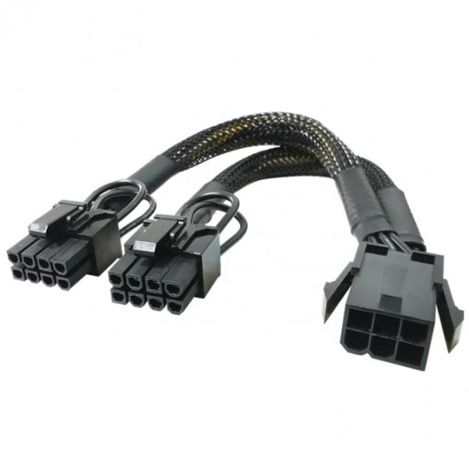 GPU 6 PIN 女性から2つ 8 PIN 男性 18AWG PCI エクスプレス マザーボード電源アダプター PCIe リザー 3.0拡張ケーブル 0