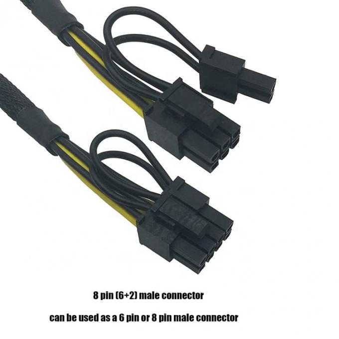GPU 6 PIN 女性から2つ 8 PIN 男性 18AWG PCI エクスプレス マザーボード電源アダプター PCIe リザー 3.0拡張ケーブル 2