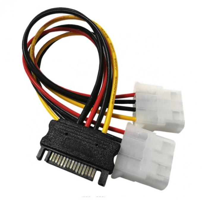 Sata 15ピン 男性からデュアル モレックス 4ピン Lp4 IDE 女性 ハードドライブ パワー Y アダプター 変換ケーブル HDD SSD 4