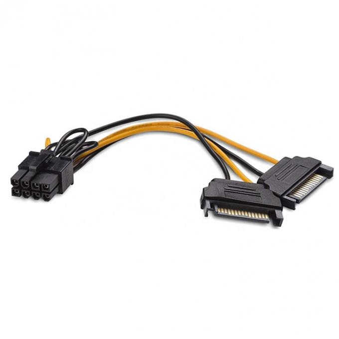 スプリッタ 8ピン PCIe エクスプレス 男性からダブル 15ピン Sata 電源アダプタ ATXケーブル 1