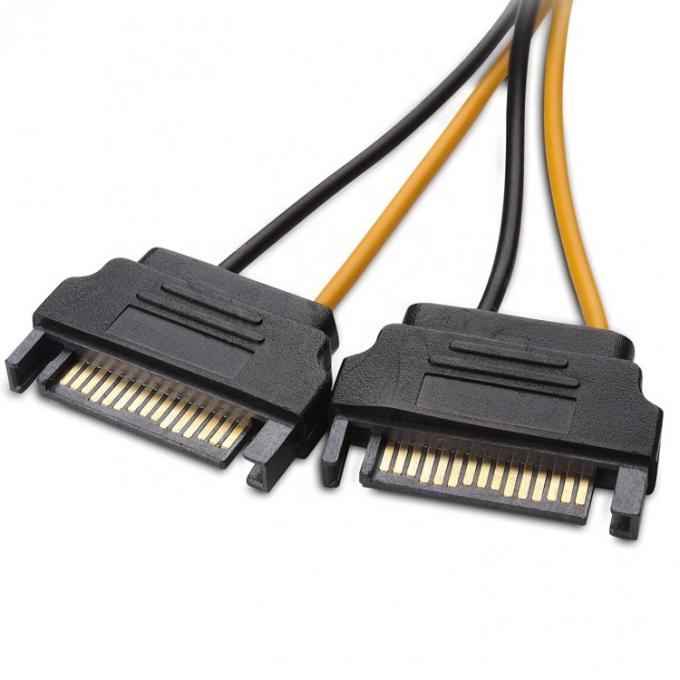 スプリッタ 8ピン PCIe エクスプレス 男性からダブル 15ピン Sata 電源アダプタ ATXケーブル 3