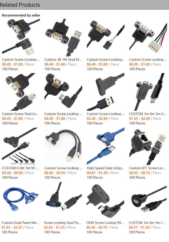スクリューロックスタッド 男性から女性パネルマウント USB 3.0タイプBプリンター拡張ケーブル 0