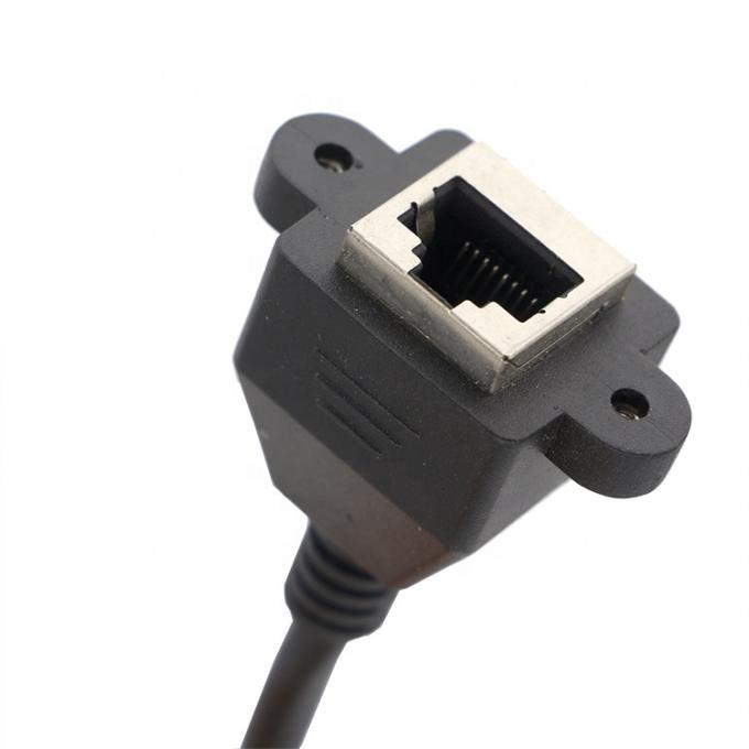 オーダーメイド 6FT スクリュー ロッキング スタッド ネットワーク イーサネット 女性ソケット RJ45 パネルマウント 拡張ケーブル 4