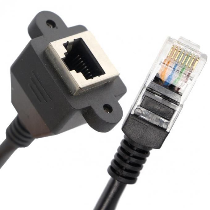 オーダーメイド 6FT スクリュー ロッキング スタッド ネットワーク イーサネット 女性ソケット RJ45 パネルマウント 拡張ケーブル 3