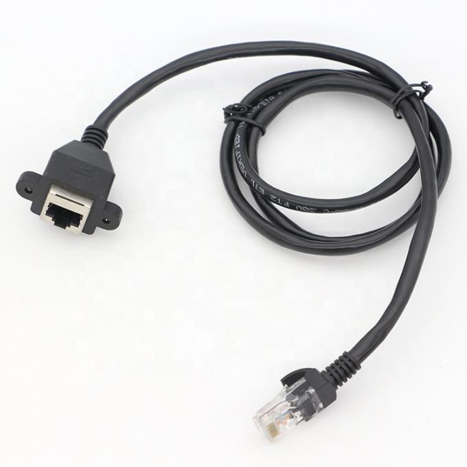 オーダーメイド 6FT スクリュー ロッキング スタッド ネットワーク イーサネット 女性ソケット RJ45 パネルマウント 拡張ケーブル 2