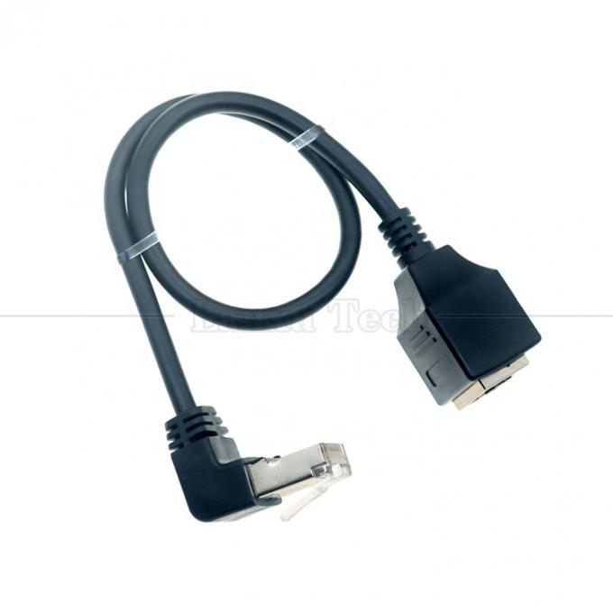 90度角 RJ45 男性からRJ45 女性ソケット Cat5e イーサネットLANケーブル 3