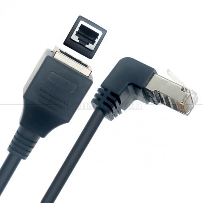 90度角 RJ45 男性からRJ45 女性ソケット Cat5e イーサネットLANケーブル 4