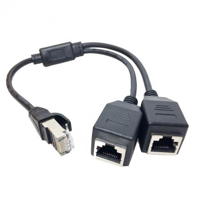 1 男性から2 女性への方法 ソケットポート RJ45 インターフェース Cat5 Lan ネットワーク イーサネット スプリッター Y アダプターケーブル 0