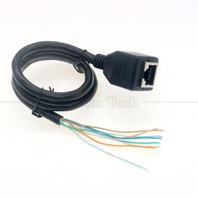 高品質のネットワークイーサネット Cta6 26AWG RJ45 8p8c 女性ソケットからオープン 缶詰の裸のワイヤー端ケーブル 5