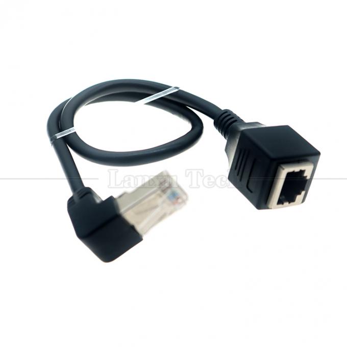 OEM STP UTP 90度 右角 RJ45 8P8C 男性からRJ45 女性ソケット Cat5e イーサネットケーブル 1