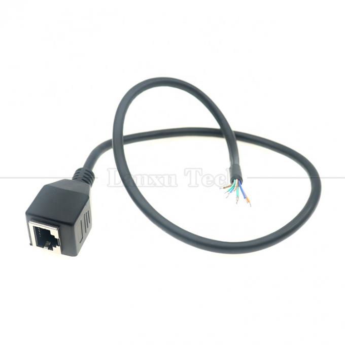 女性 RJ45 ジャックソケットからオープン 缶詰付き溶接 8ワイヤード 裸の端 ピグテール イーサネットネットワーク パッチランケーブル 3