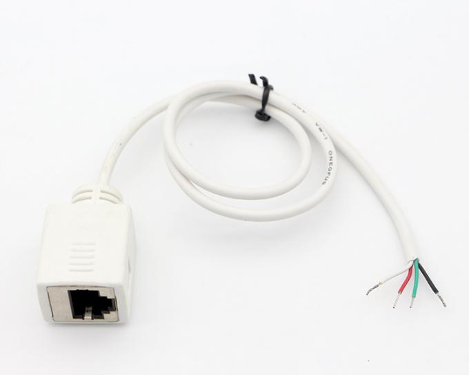 パーソナライゼーション ホワイト 女性 RJ45 ソケット オープン 缶詰 溶接 4 ワイヤー 裸の端 豚尾ケーブル 3
