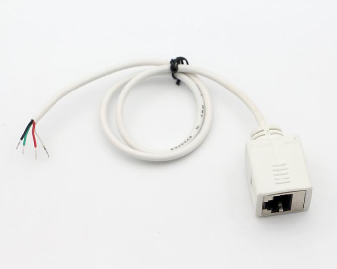パーソナライゼーション ホワイト 女性 RJ45 ソケット オープン 缶詰 溶接 4 ワイヤー 裸の端 豚尾ケーブル 4