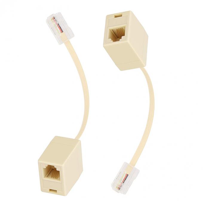 イーサネット RJ45 8P8C 男性から電話 RJ11 4P4C 女性 ソケット ADSL コンネクタ 変換器 拡張ケーブル アダプター 1