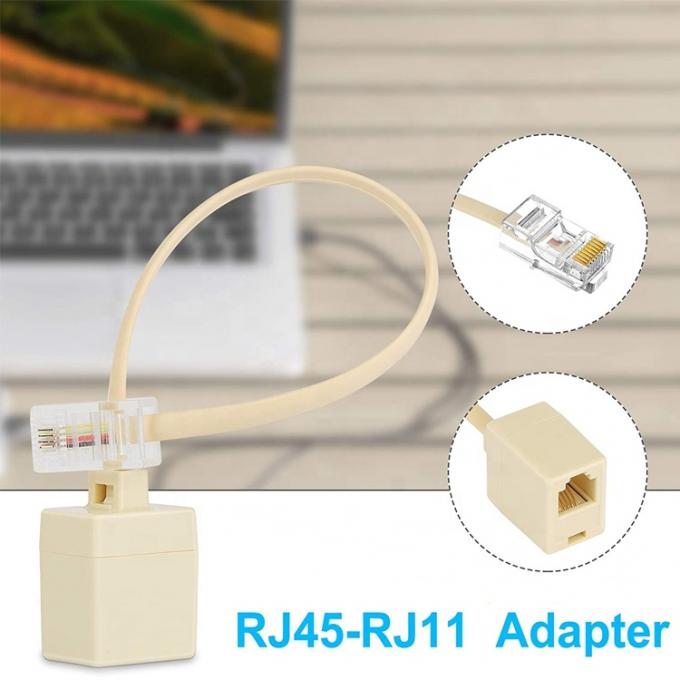 イーサネット RJ45 8P8C 男性から電話 RJ11 4P4C 女性 ソケット ADSL コンネクタ 変換器 拡張ケーブル アダプター 6