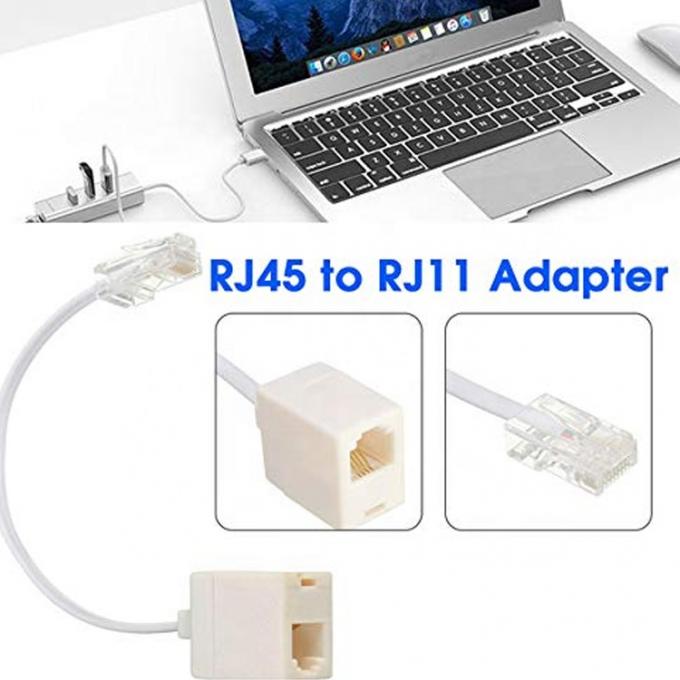 イーサネット RJ45 8P8C 男性から電話 RJ11 4P4C 女性 ソケット ADSL コンネクタ 変換器 拡張ケーブル アダプター 5
