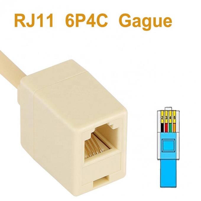 イーサネット RJ45 8P8C 男性から電話 RJ11 4P4C 女性 ソケット ADSL コンネクタ 変換器 拡張ケーブル アダプター 3