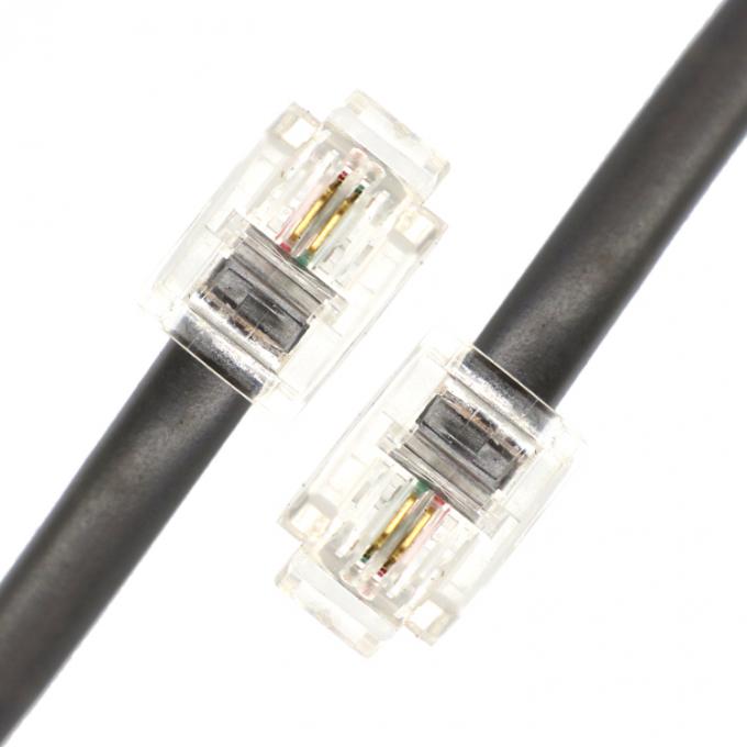 1M シールドインターコム Cat3 RJ11 6P2C 電話ADSLケーブル 0