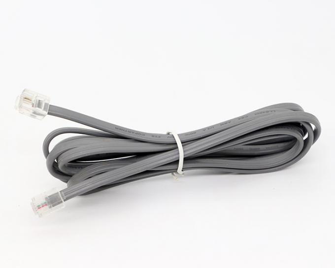 1M シールドインターコム Cat3 RJ11 6P2C 電話ADSLケーブル 4