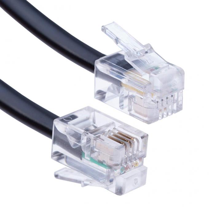 1m 2m 3m 巻き式スプリング RJ9 4P4C RJ11 ブラック・ホワイト・スピラル・フラット・キャット3 ADSL電話ケーブル 4