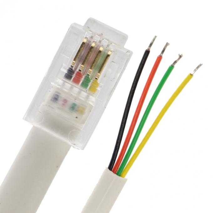 オーダーメイド 1m 2m 3m RJ9 RJ11 男性 4p4c ストリップ 缶詰状のワイヤー オープンエンドケーブル 1