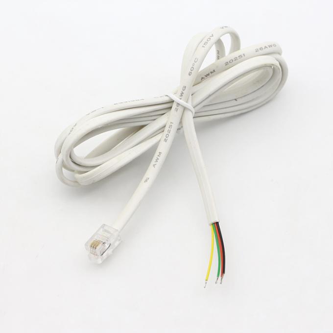 オーダーメイド 1m 2m 3m RJ9 RJ11 男性 4p4c ストリップ 缶詰状のワイヤー オープンエンドケーブル 4