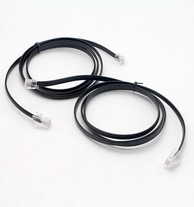 カスタム ブラック RJ45 8P8C から DSL RJ11 6P4C 電話 モデム ワンケーブル 4
