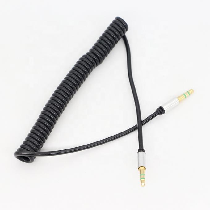 カスタム 1M 2M 3M コイルスピラルスプリング 男性から男性 3.5mm ジャックステレオオックスオーディオケーブル 1