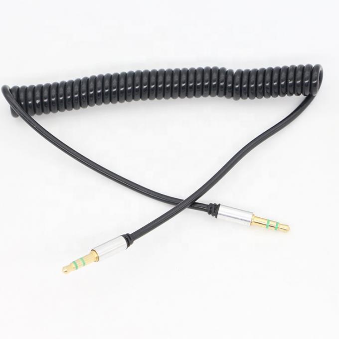 カスタム 1M 2M 3M コイルスピラルスプリング 男性から男性 3.5mm ジャックステレオオックスオーディオケーブル 0