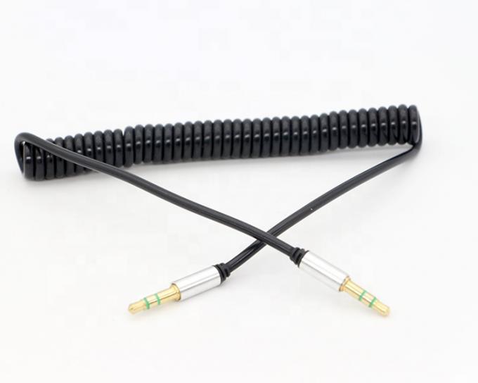 カスタム 1M 2M 3M コイルスピラルスプリング 男性から男性 3.5mm ジャックステレオオックスオーディオケーブル 5