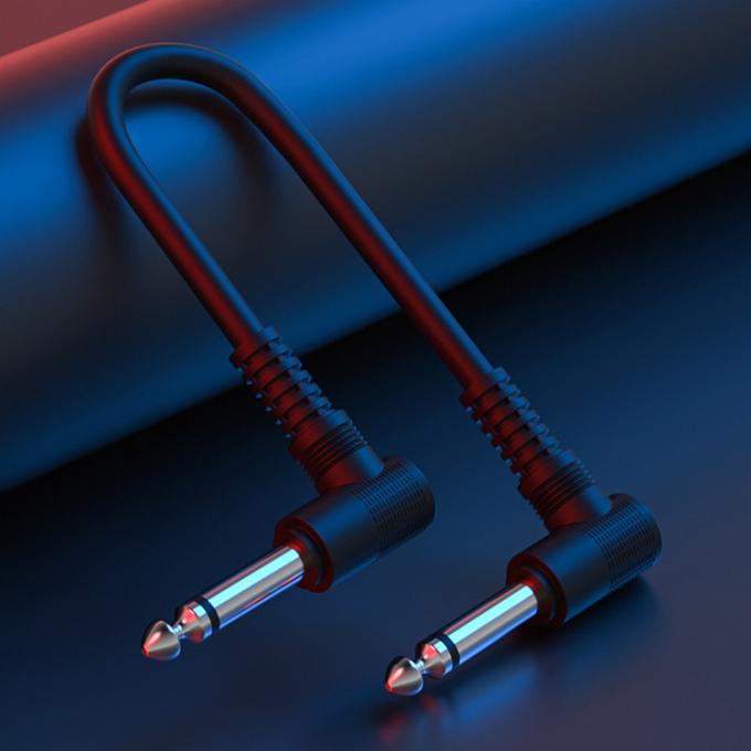オーダーメイド 15cm 90度 角 1/4 TS ジャック 電気楽器 ギター パッチケーブル 6